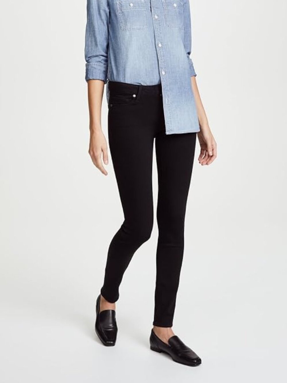 PAIGE Verdugo Ultra Skinny Jeans Black Overdye Mid Rise Sz 29